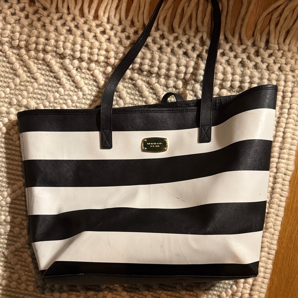 Black and White Striped Tote Bag